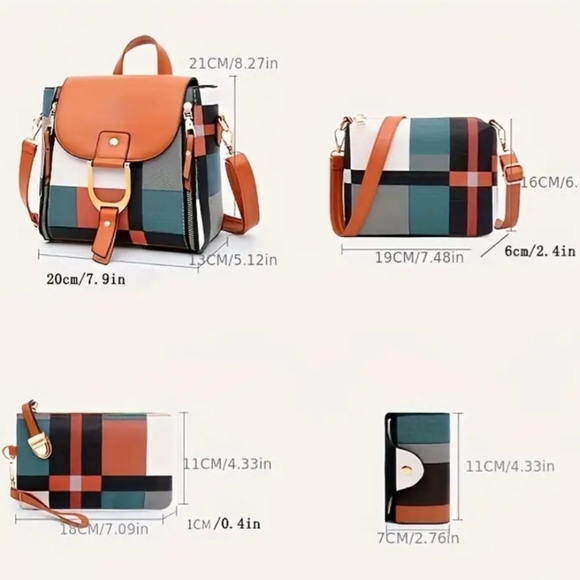 Fashion trend Striped Plaid Bag Set - Picture 2 of 5